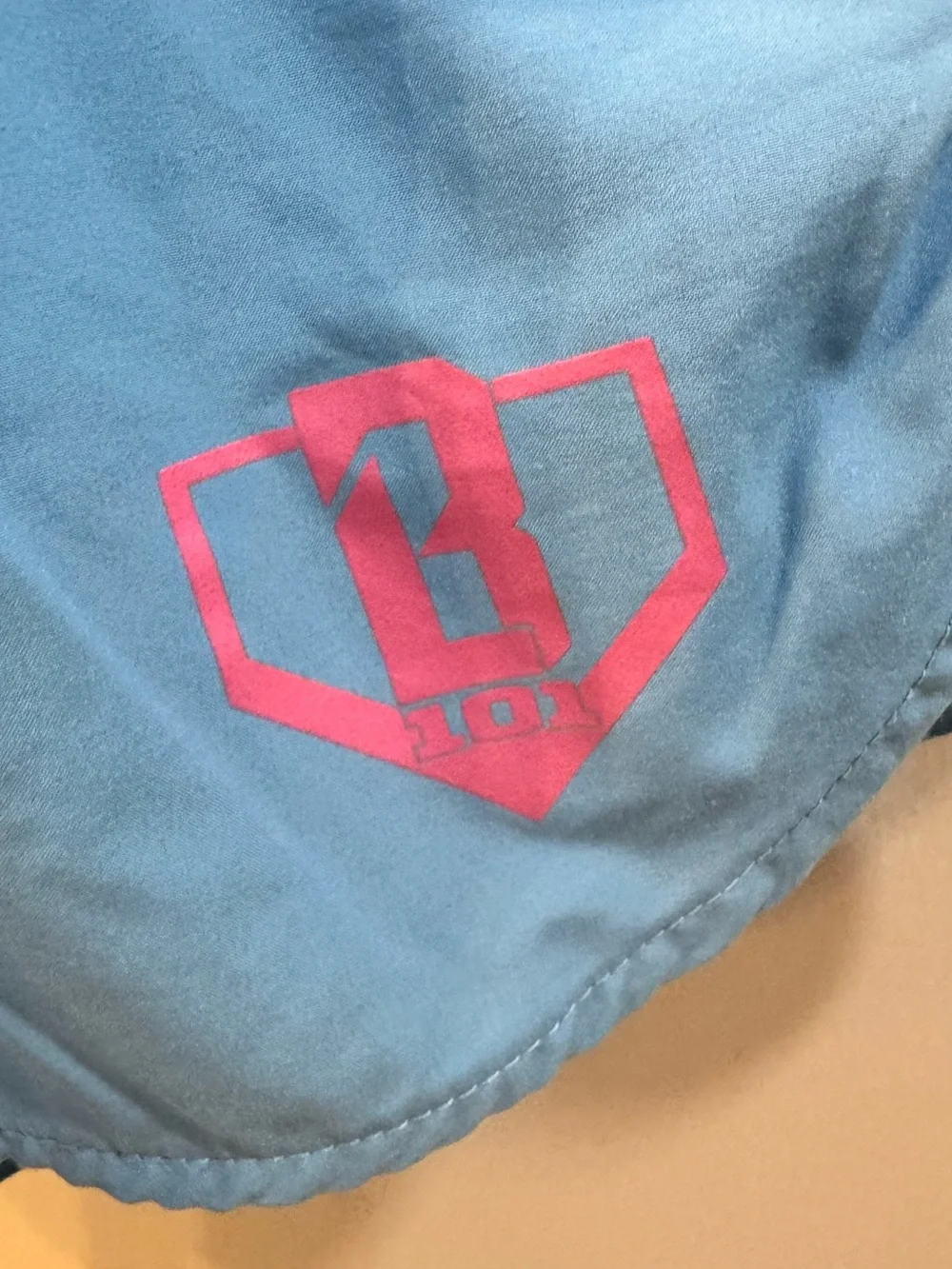 BASEBALL Lifestyle 101 Light Blue Kids Athletic Shorts with Pink Accent